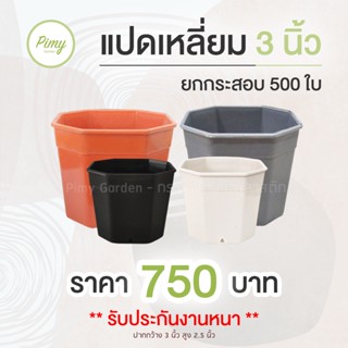 500 ใบ กระถางแคคตัส ทรงแปดเหลี่ยม 3 นิ้ว (ยกกระสอบ)