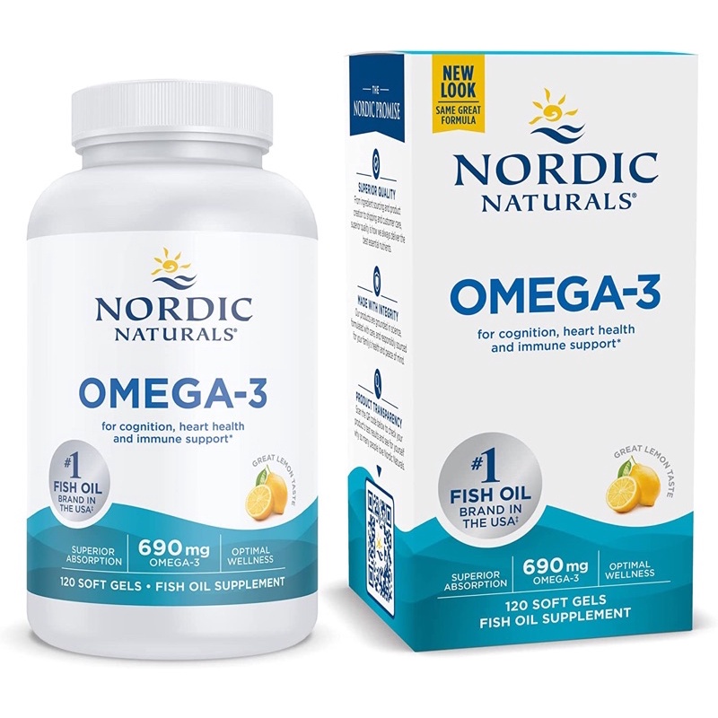 ✨Preorder✨Nordic Naturals, Omega-3, Lemon, 690 mg, 180 Soft Gels🇺🇸