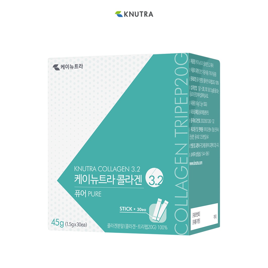 (แพ็คเกจเก่า) KNUTRA COLLAGEN 3.2 PURE (45g x 30 ซอง) เพียวคอลลาเจนไตรเปปไทด์ 1,500 mg