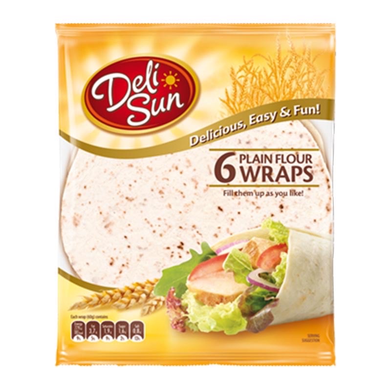 พร้อมส่ง เดลีซัน แผ่นแป้งสูตรต่างๆ  Deli Sun Wraps Tortillas แผ่นแป้งตอติญ่า เคบับ จากสเปน ดั้งเดิม 