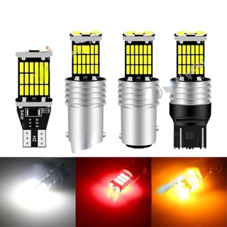 Klnu T20 7440 T25 1156 T15 BA15S P21W W16W W21W W21 / 5W 3156 3157 45SMD 4014 Led ไฟเบรก ไฟสัญญาณ ไฟท้ายรถยนต์ ไฟเบรก Led อัตโนมัติ ไฟจอดรถจักรยานยนต์ สีขาว สีแดง