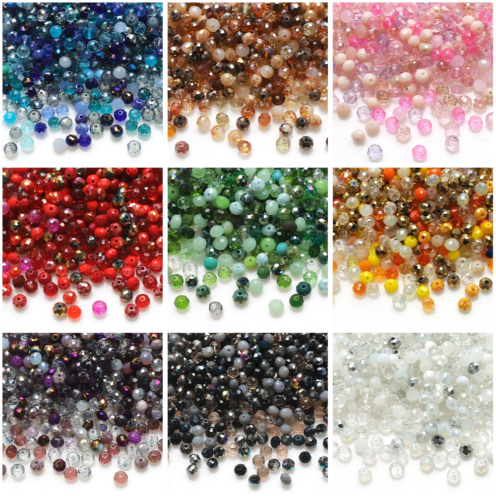 Zhubi ใหม่ ลูกปัดแบน ไล่โทนสี หลายขนาด 4 6 8 มม. อุปกรณ์เสริม สําหรับสร้อยข้อมือ diy