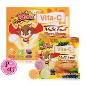 Vita-C Multi Fruit Gummy Vitamin C ผสมวิตามิน C 1ซอง 20กรัม ซองสีเหลือง