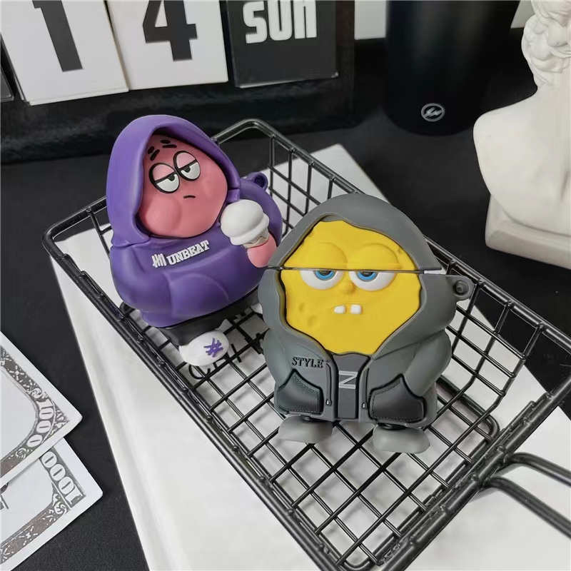 TWS i12 หูฟังบลูทูธไร้สายลาย PATRICK STARและSPONGBOB สุดน่ารักพร้อมไมโครโฟนแบบพกพา