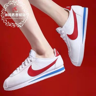 Nike CLASSIC CORTEZ รองเท้าผ้าใบหนัง เหมาะกับการวิ่ง (36-44)