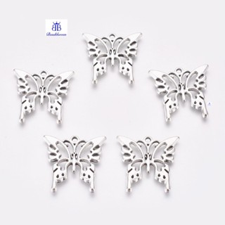 20pc Tibetan Style Alloy Pendants Lead Free and Cadmium Free Antique Silver Butterfly 25x26x2mm Hole: 2mm