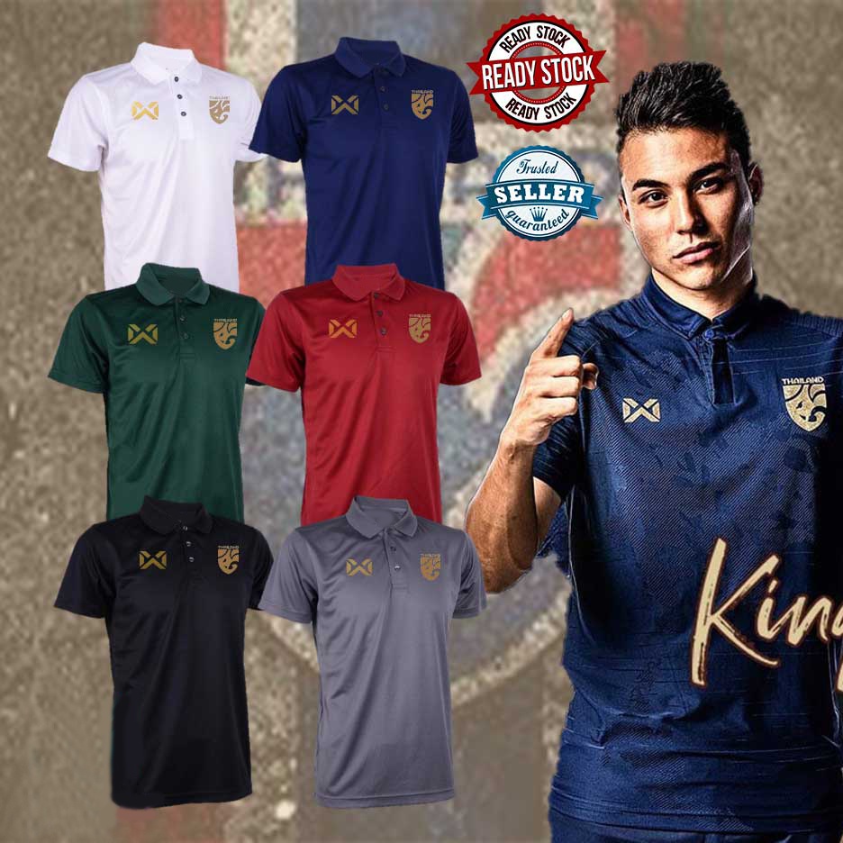 เสื้อโปโล ลายทีมชาติไทย BOLA SEPAK baju berkolar baju สําหรับผู้ชาย