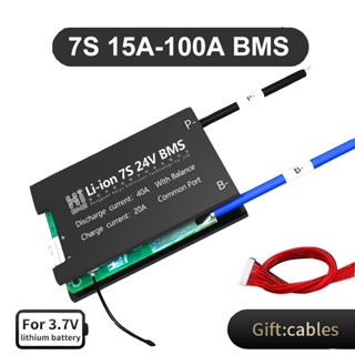 บอร์ดบาลานซ์ BMS 7S 24V Li-ion 18650 Batt15A 20A 30A 40A 50A 60A 80A 100A 120A 150A