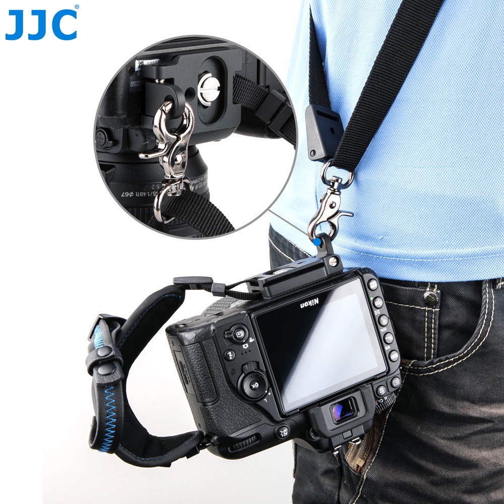 JJC HS-PRO1M สายคล้องข้อมือทั่วไป สําหรับกล้อง DSLR ARCA SWISS ปลดเร็ว พร้อมซ็อกเก็ต 1/4 นิ้ว -20 สําหรับกล้องมิเรอร์เลส Canon Nikon Sony Panasonic Olympus และกล้อง DSLR อื่นๆ