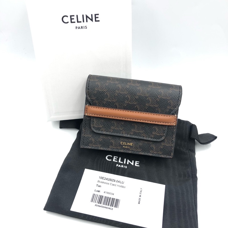 celine Business card tan