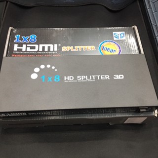 splitter hdmi 1x8 ตัวแยกจออย่างดี อุปกรณ์ต่อพ่วงจอทีวี จอคอม 1เครื่อง ออก8 จอ พร้อมกัน สัญญานดีมาก มีความแข็งแรงทนทาน