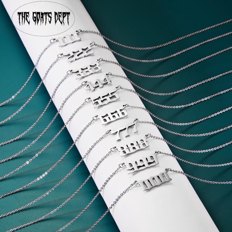 The Goats Dept - Angelic Numbers Necklace Silver & Gold Plated / tgd6 Stainless Necklace 111 222 333