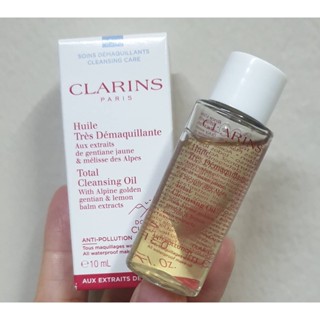 พร้อมส่ง Clarins total cleansing oil with alpine golden gentian &amp; lemon balm extracts 10ml ออยล์ล้างเครื่องสำอางค์