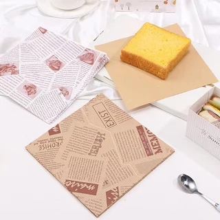 🔥กระดาษรองขนม (100ใบ/แพ็ค)ขนาด 18*18 ซม. รองอาหาร เบเกอรี่ และห่ออาหาร food grade KA HOME