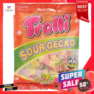 ทรอลลี่ ซาวร์ เก็กโค วุ้นเจลาตินสำเร็จรูปรสเปรี้ยวกลิ่นผลไม้รวม 90 ก.Trolli Sour Gecko, ready-made gelatin agar, sour, m