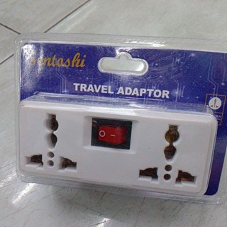 Sentashiปลั๊กแปลงขา2ช่อง1สวิทช์ 10ATravel Adaptor