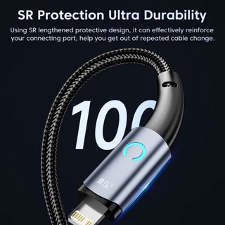 Toocki PD 20W USB C สายเคเบิล 2.4A ชาร์จเร็ว Type C ถึง 1OS Pad ที่ชาร์จ C-L สายเคเบิลข้อมูล สายไฟ