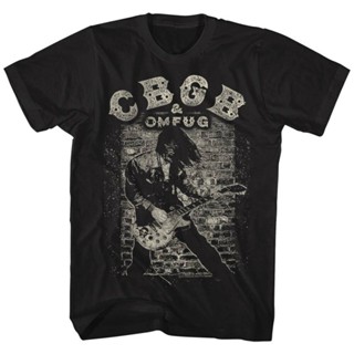 เสื้อยืดแขนสั้น CBGB guitarra negra camiseta para adulto