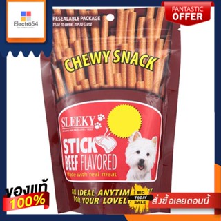 สลิคกี้ชิววี่สแนคชนิดแท่ง รสเนื้อ 175กSLEEKY CHEWY STICK BEEF 175G.