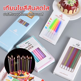 เทียนเปลี่ยนสี จุดแล้วเก๋มาก ไฟมีสี เทียนวันเกิด พร้อมส่งในไทย🇹🇭 Happy Birthday  (ราคาถูก/พร้อมส่งจากกทม.)