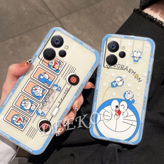 เคสโทรศัพท์มือถือแบบนิ่ม TPU ลายการ์ตูนโดราเอมอนน่ารัก สีฟ้า สําหรับ Realme C30S C30 C31 C33 C35 9i 9 Pro Pro+ FFLE Narzo 50i 50A Prime 50 5G 4G