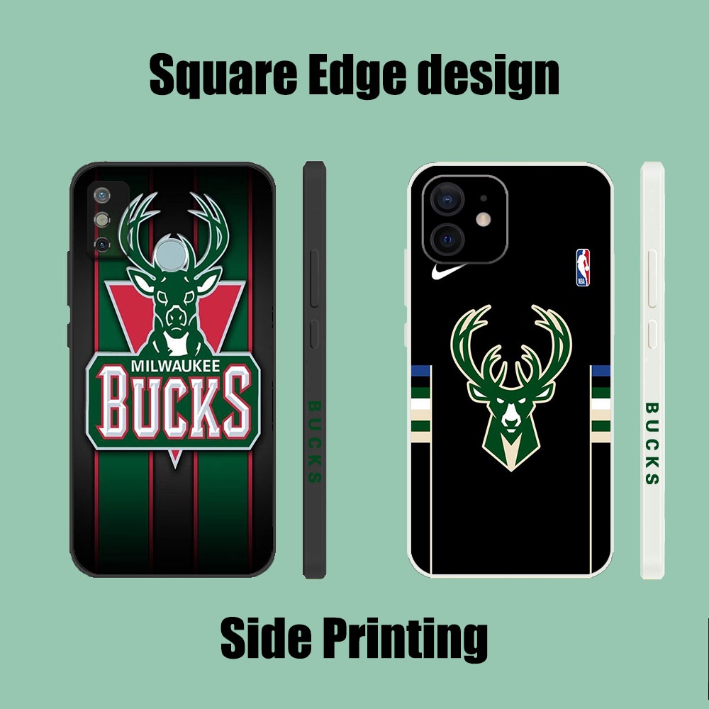 The Bucks Milwaukee NBA โลโก้ทีม DRT23 สําหรับ Realme C2 C3 8 8i 7i C35 Pro เคสโทรศัพท์ขอบสี่เหลี่ยม