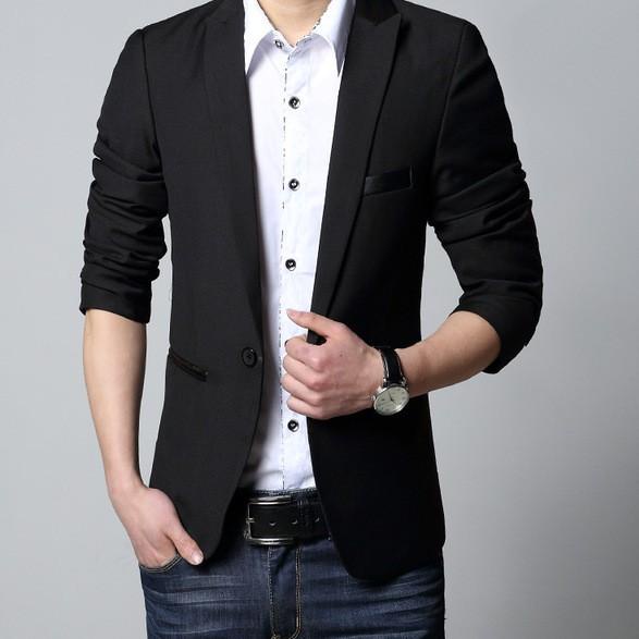 เบลเซอร์ผู้ชายสีดํา JUNO Limited