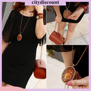 &lt;citydiscount&gt;  เสื้อกันหนาวแขนยาวผ้าถักสําหรับผู้หญิงสร้อยคอ