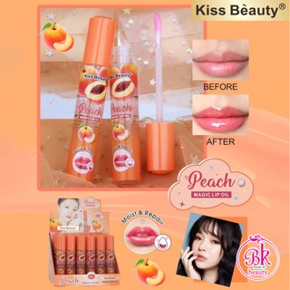 Kiss Beauty ลิป ลิปมัน ลิปสติก ลิปออยล์ ลิปบาล์ม ลิปจุ่ม พีช เมจิก ลิป ออยล์ ช่วยให้บำรุงชุ่มชื้นและซ่อมแซมริมฝีปาก