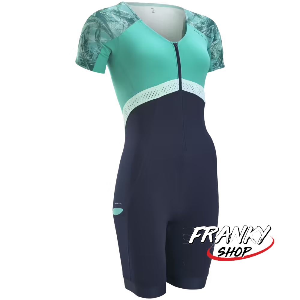 [พร้อมส่ง] ชุดไตรกีฬาแขนสั้นใส่แข่งขันไตรกีฬาระยะทางสั้นๆ สำหรับผู้หญิง  Women's short sleeve triathlon suit