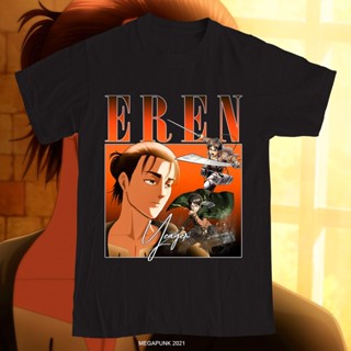 เสื้อยืดวินเทจ EREN YEAGER AOT การแสดงความเคารพ TEEStreetwear ผู้ชายเสื้อยืดผู้หญิง