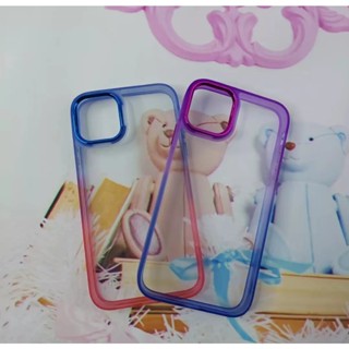 เคสหลังใสขอบสีทูโทน Case Realme 5 C3 6i C21 9i C35 Narzo50APrime C12 C15 C25 C25Y เคสกันกระแทก ไล่สี ขอบนิมหลังแข็ง