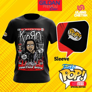 เสื้อยืดผ้าฝ้ายพิมพ์ลายแฟชั่น Gildan เสื้อยืดผ้าฝ้าย พิมพ์ลาย Korn - Jonathan Davis D14 Funko Pop สําหรับผู้ชาย และผู้หญ