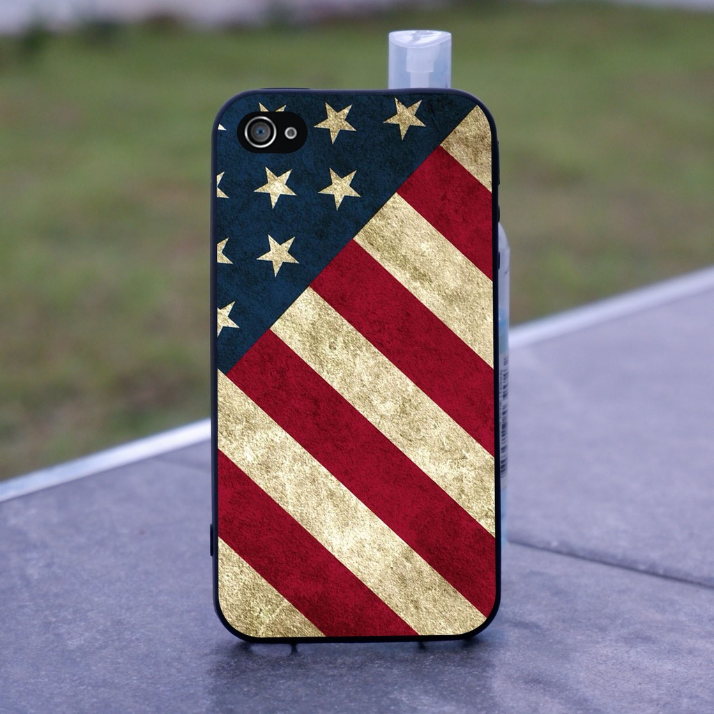 เคส iphone 4 / 4s ลายธงอเมริกาไม่กัดขอบเคสมือถือเคสสกรีน uv Case เคสโทรศัพท์