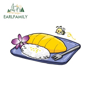 Earlfamily สติกเกอร์ ลายการ์ตูนอนิเมะ Mango Rice กันน้ํา สําหรับติดตกแต่งหน้าต่างรถยนต์ 13 ซม. x 7.2 ซม.