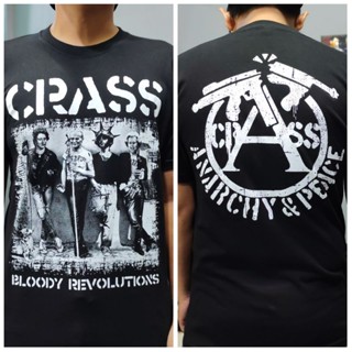 เสื้อยืด พิมพ์ลายวงพังก์ CRASS BAND สไตล์พังก์