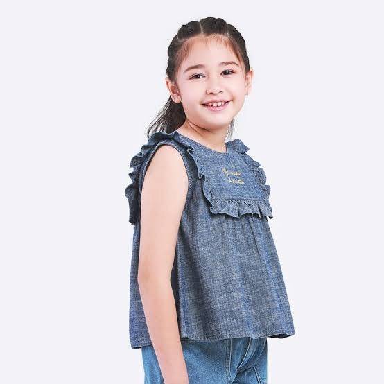 Lee kids - LK K1025101 (ลี ยีนส์) แท้ 100% จากโรงงาน งานใหม่ไม่มีตำหนิ เสื้อแขนกุด ผ้ายีนส์เนื้อบางราคาเต็ม 1390.-