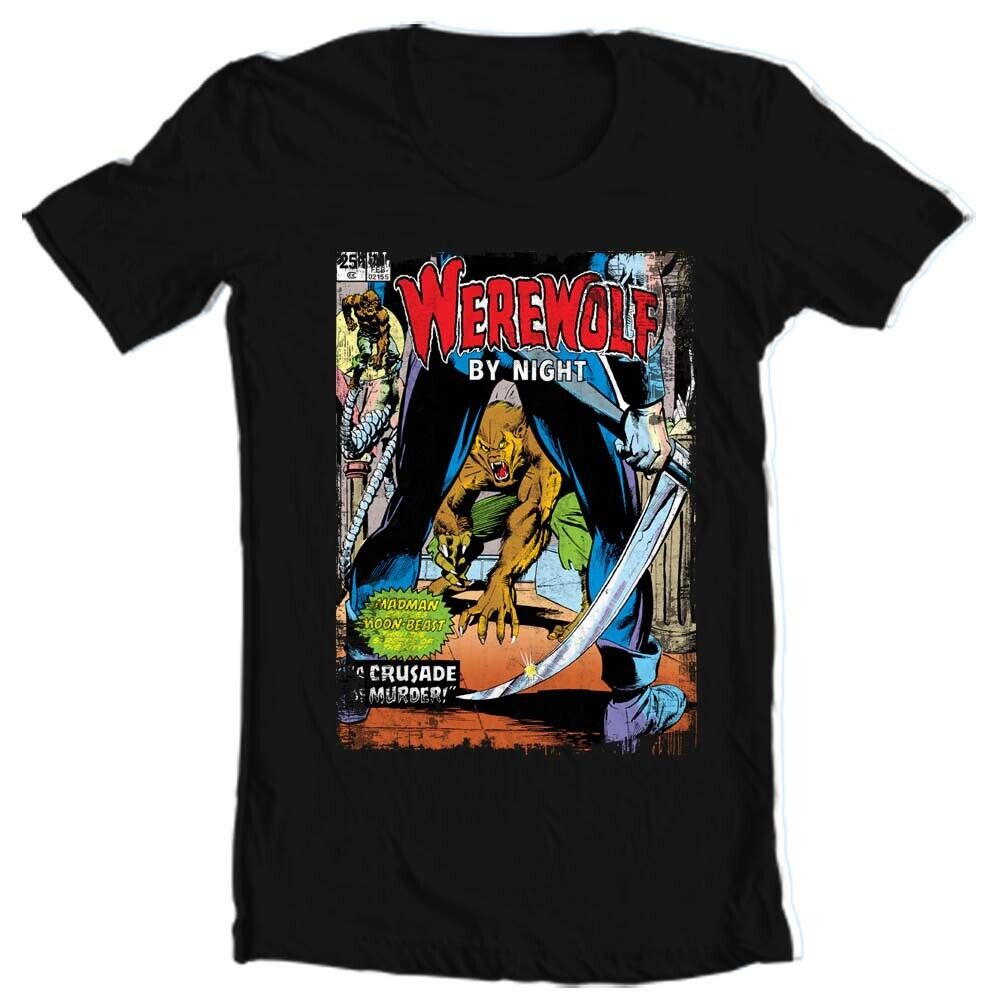 เสื้อยืดผ้าฝ้ายพิมพ์ลายคลาสสิก ขายดี เสื้อยืด พิมพ์ลายกราฟิก Werewolf by Night retro 1970s JHgjhg90K
