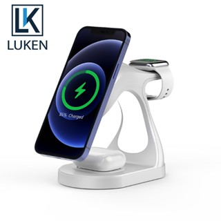 Luken 3 in 1 ที่ชาร์จแม่เหล็กไร้สาย สําหรับ iP14 13 12 8 App Watch Airp