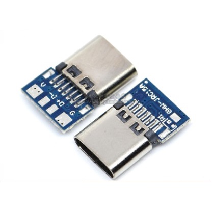 หัว Type-c ตัวเมีย พร้อมบอร์ด ซ็อกเก็ตตัวเมีย ขั้วบวก ขั้วลบ ปลั๊ก USB 3.1 DIY สายเคเบิลแยก บอร์ด PC