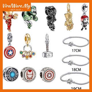 New Marvel Avangers Black Beaded Fits Pandora charms Bracelet silver plated Beads DIY Jewelry @#XCMH  silver jewelry w1022