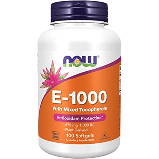 NOW Foods, E-1000 with Mixed Tocopherols, 670 mg (1,000 IU), 100 Softgels