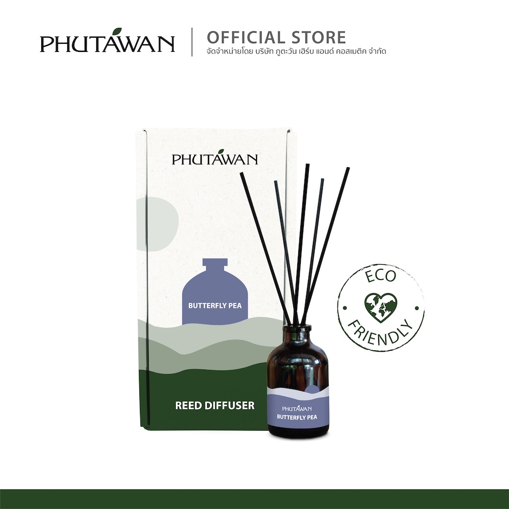 ซื้อ Phutawan ก้านไม้หอมปรับอากาศขนาด 100 ml ใช้งานได้ประมาณ 2 เดือน (แบบรวมทุกกลิ่น)