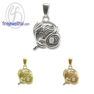 Finejewelthai-จี้ราศี-ราศีมังกร-จี้เพชรสังเคราะห์-จี้เงินแท้-Capricorn-Silver-Pendant-P1174cz00