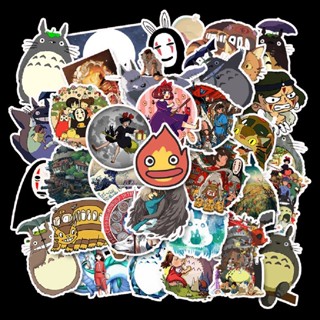 Habitatport สติกเกอร์ ลายการ์ตูนอนิเมะ Spirited Away Totoro No Face Man DIY สําหรับติดตกแต่งเด็ก 50 ชิ้น