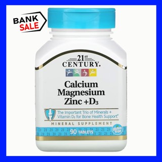 📢พร้อมส่ง 🔔  21st Century Calcium Magnesium Zinc + D3 90 Tablets