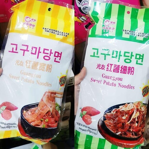 เส้นหนึบจีน เส้นแบนใหญ่ เหนียว นุ่ม หนึบ​ อร่อยสไตล์จีน มีให้เลือก 2 แบบ 400g 光友红薯 Malamart