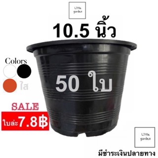 Little กระถาง 10 10.5 นิ้ว 50 ใบ (สีดำ สีขาว สีอิฐ สีใส)