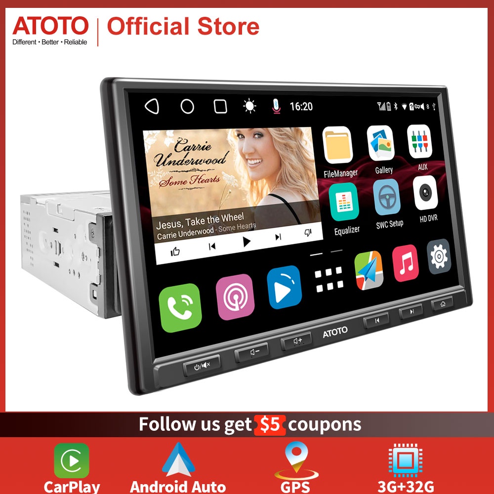 ATOTO 2.4G&amp;5G Wireless WiFi Bluetooth 8inch Car Stereo Radio Receiver 1 din Android 10.0 Audio Video Multimedia Play