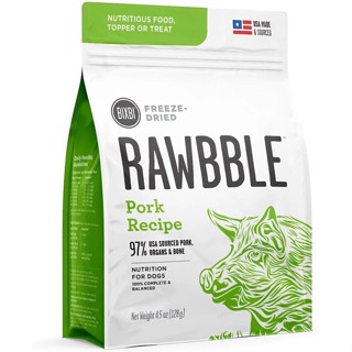 อาหารสุนัข Bixbi Freeze-Dried Rawbble สูตร Pork ขนาด 128 g